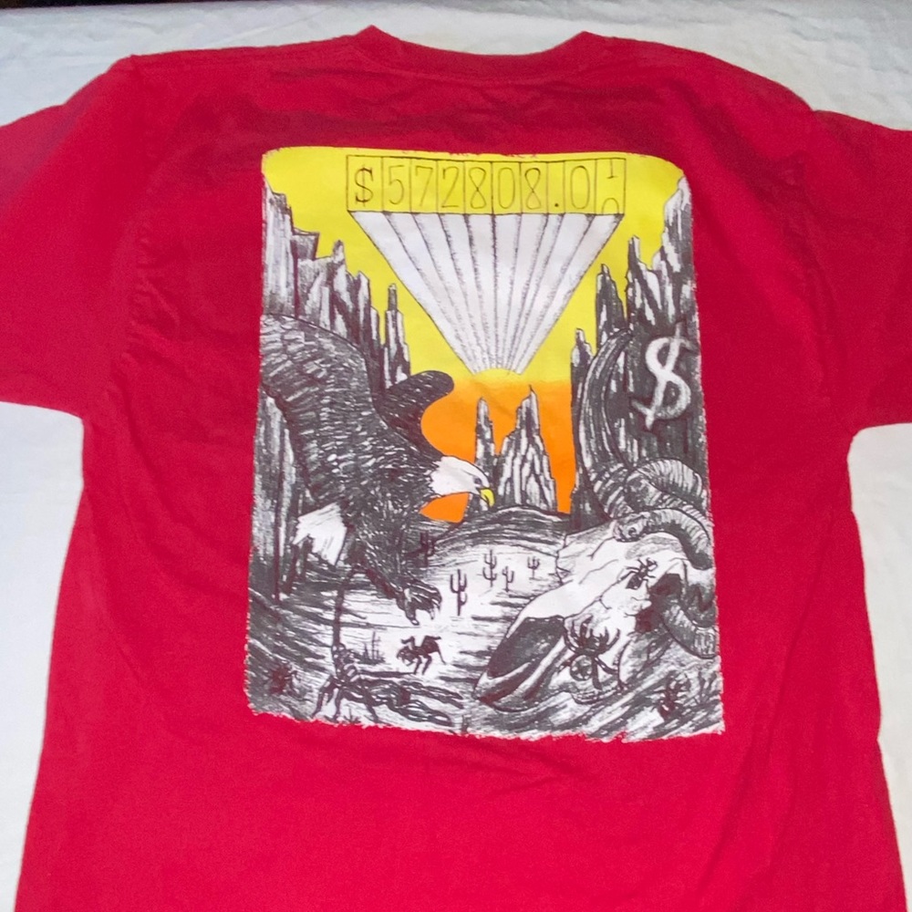 Red 2018 5th on a Hanes shirt size Medium